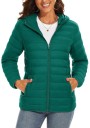 Damen Winterjacke mit Kapuze Steppjacke mit Reißverschluss Wärmende Jacke mit Taschen Leichte gefütterte Jacke für die Stadt Stilvoller Schnitt für kaltes Wetter 9