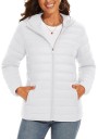 Damen Winterjacke mit Kapuze Steppjacke mit Reißverschluss Wärmende Jacke mit Taschen Leichte gefütterte Jacke für die Stadt Stilvoller Schnitt für kaltes Wetter 2
