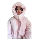 Damen Winterjacke mit Kapuze und hohem Kragen Warme Baumwoll-Polyester-Jacke mit Reißverschluss und Taschen Bequemer Schnitt Stilvolle Winterjacke 2