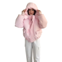 Damen Winterjacke mit Kapuze und hohem Kragen Warme Baumwoll-Polyester-Jacke mit Reißverschluss und Taschen Bequemer Schnitt Stilvolle Winterjacke 4