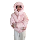 Damen Winterjacke mit Kapuze und hohem Kragen Warme Baumwoll-Polyester-Jacke mit Reißverschluss und Taschen Bequemer Schnitt Stilvolle Winterjacke 5