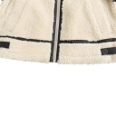 Damen Winterjacke Polyester Beige Jacke mit Reißverschluss und Pelz Warmes Kragen und Taschen Eleganter warmer Mantel für den täglichen Wintergebrauch 3