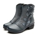 Damen-Winterstiefeletten mit Blume J1817 5