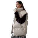 Damen Winterweste mit Rollkragen und Reißverschluss Einfarbige wärmende Weste aus Baumwolle und Polyester Stylische Weste für kalte Wintertage 25