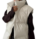 Damen Winterweste mit Rollkragen und Reißverschluss Einfarbige wärmende Weste aus Baumwolle und Polyester Stylische Weste für kalte Wintertage 5