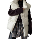 Damen Winterweste mit Rollkragen und Reißverschluss Einfarbige wärmende Weste aus Baumwolle und Polyester Stylische Weste für kalte Wintertage 7