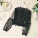 Damenbluse mit transparenten Ärmeln 2