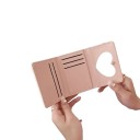 Damenbörse 11 x 8 x 2 cm mit Schleife Geprägte Oberfläche Weiches feines Kunstleder Kompaktes elegantes Design 2