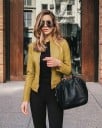 Damenjacke aus PU-Leder mit Stehkragen und Reißverschluss Taillierter Schnitt Lange schmale Ärmel Kürzere Länge Eleganter urbaner Stil 6