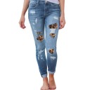 Damenjeans mit Leopardenfutter 4