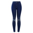 Damenjeans mit Perlen blau D2 1