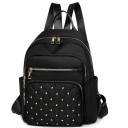 Damenmode Rucksack 27 x 12 x 30 cm Nylon Mehrzweck Rucksack mit Reißverschluss Große Kapazität Lässiger Stil Strasssteine 10