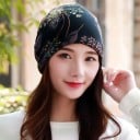 Damenmütze mit Blumenmuster Voluminöser Knoten auf der Rückseite im Turban-Stil Aus Baumwolle Für Frühling und Herbst Für die Stadt und Spaziergänge 4