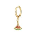 Damenohrringe Ring mit Obstanhänger Bunte Zirkonen Goldfarbe Modeschmuck Metall Kleiner hängender Schmuck für jeden Tag 2