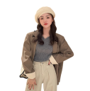 Damenpullover mit langen Ärmeln und V-Ausschnitt Einfarbiger eleganter Top aus Baumwolle und Polyester Bequemer universeller Pullover für den täglichen Gebrauch 16