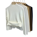 Damenpullover mit Rollkragen und Plüschinnenfutter Einfarbiger, wärmender Pullover aus Baumwolle und Acryl mit langen Ärmeln Universelle Größe Wintermode 3