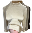 Damenpullover mit Rollkragen und Plüschinnenfutter Einfarbiger, wärmender Pullover aus Baumwolle und Acryl mit langen Ärmeln Universelle Größe Wintermode 6