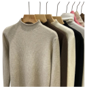 Damenpullover mit Rollkragen und Plüschinnenfutter Einfarbiger, wärmender Pullover aus Baumwolle und Acryl mit langen Ärmeln Universelle Größe Wintermode 7