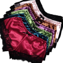 Damenpyjama mit Spitze und V-Ausschnitt Einfarbiger Polyester-Komplettsatz Trägertop und Shorts Elegantes Sommermodell für bequemen Schlaf 4