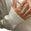 Damenring 3 Schichten Verstellbare Größe Künstlerisches Motiv Eleganter Luxus Schmuck für Frauen Modisches Accessoire für den Alltag 4