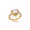 Damenring Offener verstellbarer Ring mit Herz-Diamant und dekorativen Steinen Elegantes romantisches Schmuckstück 3