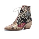 Damenstiefeletten mit Blumen J817 9