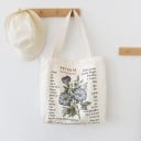 Damentasche aus Baumwolle und Polyester mit botanischem Druck 40 x 35 x 10 cm Cremefarbene Umhängetasche mit Griffen von 27 cm Länge Illustration 2