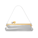 Damentasche Clutch 35 x 8,5 x 12 cm Abnehmbarer Schulterriemen Kunstleder Elegante längliche Tasche für festliche und tägliche Anlässe 10