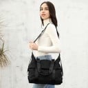 Damentasche für die Schulter und in der Hand Große Tasche aus Nylon und Polyester mit abnehmbarem Gurt Innentasche mit Reißverschluss 37 10