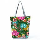 Damentasche mit Blumenmuster Höhere Form mit erweitertem Boden 27 x 37 x 8 cm Lange graue Tragegriffe Polyester Motive von Rosen und Mohnblumen 7
