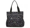 Damentasche mit Muster aus Nylon und Polyester 38 x 38 x 12 cm Große Tasche mit zwei Henkeln Zwei vordere Reißverschlusstaschen und seitliche 3