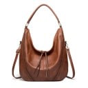 Damentasche über der Schulter im Hobo-Stil aus Kunstleder Geräumige weiche Tasche mit Henkel und langem Crossbody-Riemen 5