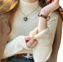 Damenwarmer Pullover mit Rollkragen und Plüschfutter Baumwolle und Acryl Einfarbiger Winterpullover mit langen Ärmeln Universelle Größe 15