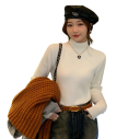 Damenwarmer Pullover mit Rollkragen und Plüschfutter Baumwolle und Acryl Einfarbiger Winterpullover mit langen Ärmeln Universelle Größe 2