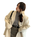 Damenwarmer Pullover mit Rollkragen und Plüschfutter Baumwolle und Acryl Einfarbiger Winterpullover mit langen Ärmeln Universelle Größe 3