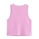 Damenweste mit doppelter Knopfleiste ohne Ärmel aus Polyester rosa kurzer Schnitt für den täglichen Gebrauch und zum Layering 2