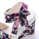 Dameplatformsandaler med blomster 4