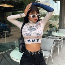 Dameprintet crop top A342 1