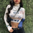 Dameprintet crop top A342 4