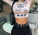 Dameprintet crop top A342 6