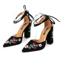 Damepumps med blomster 3