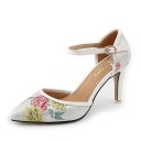 Damepumps med blomstermotiv 11