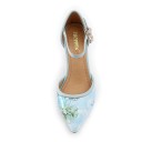 Damepumps med blomstermotiv 7