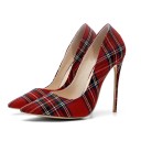 Damer med ternet pumps J1097 1