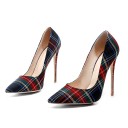 Damer med ternet pumps J1097 2