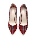 Damer med ternet pumps J1097 5