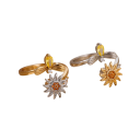 Damernas eleganta ring Öppen spiral Soldekoration Färgglada stenar Justerbar storlek Antistressring Modeaccessoar 1