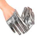 Damernas läderhandskar med halva handflator Universell storlek Syntetiskt läder Polyester Spandex Stiliga korta handskar för elegant 10