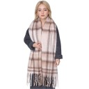 Damernas randiga scarf 220 x 50 cm Mjuk imitation av kashmir i polyester Elegantisk värmande vinteraccessoar Stilig dam scarf för varje dag 10