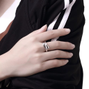 Damernas smyckeset Silver 925 Halsband 45 cm Armband 20 cm Örhängen Ring Elegantisk klassisk kollektion 3